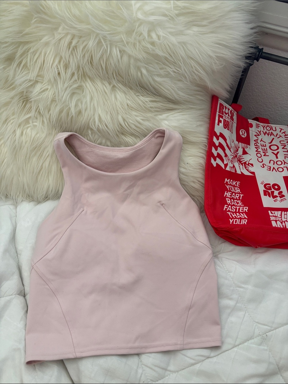 lululemon athletica Light Pink High-Neck Crop Tank